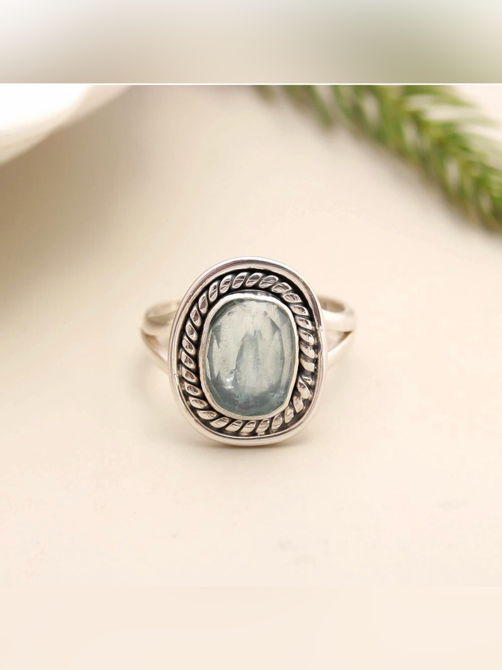 Aquamarine Ring in Sterling Silver| Size: 5